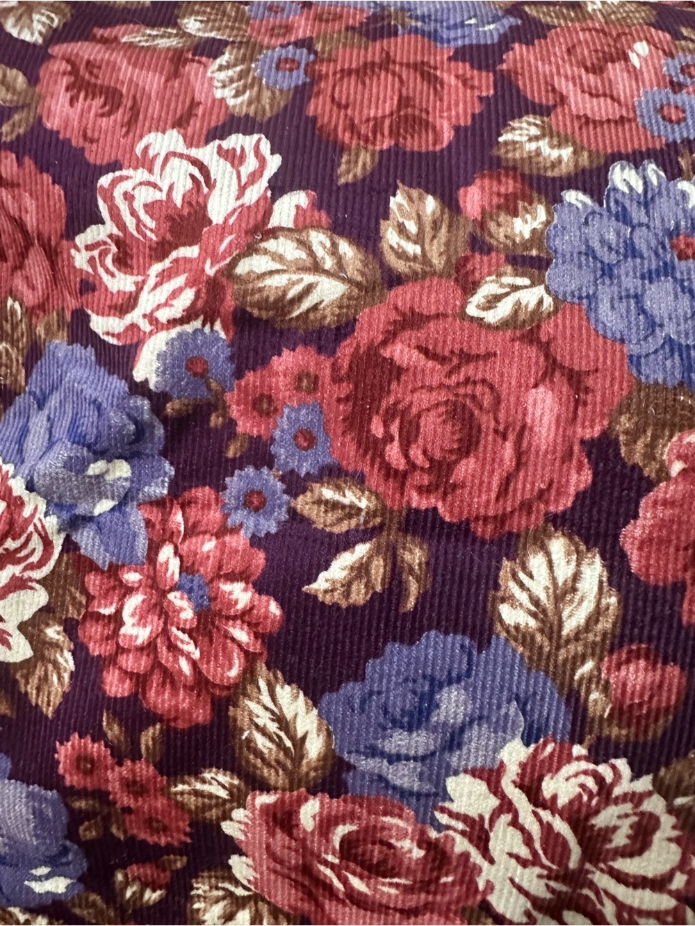 Vintage Cranston Printworks Made in USA Floral Ribbed Cotton(?) Fabric